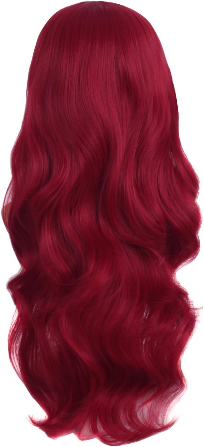 MapofBeauty 24 Inch/60 cm Charming Synthetic Long Wavy Women Party Anime Cosplay Wig (Blood Red), 24 inch (Pack of 1) - Image 5
