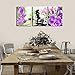 Canvas Print Wall Art Modern Elegant Purple Pink Flowers Zen Stone Spa on Water Canvas Print Wall Art Paintings Modern Artwork For Living Room Total Size 36 plus 16 Inch