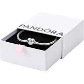 PANDORA Heart Clasp Snake Chain Bracelet - Heart Clasp - Romantic Jewelry for Her with Gift Box - Compatible Moments Charms