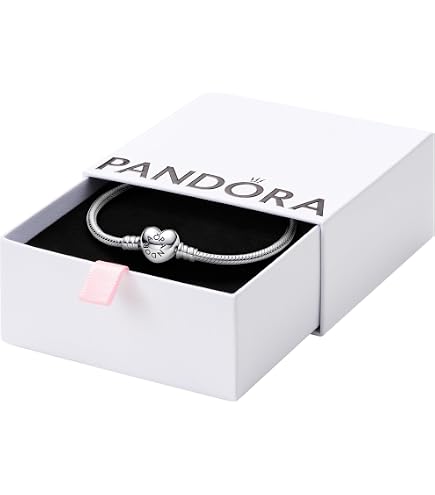 Amazon.com: PANDORA Silver Charm Bracelet with Heart Clasp
