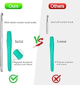 ZGTS Crochet Hooks Set 9pcs Aluminum Ergonomic Handles with Tape and Markers view 3