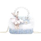 ZWI-player Girls Princess Bunny Purses Cute Crown Crossbody Bag Handbag with Pearl Handle for girls | Princess, Bunny, Cute, Crown, Pearl Handle, for girls