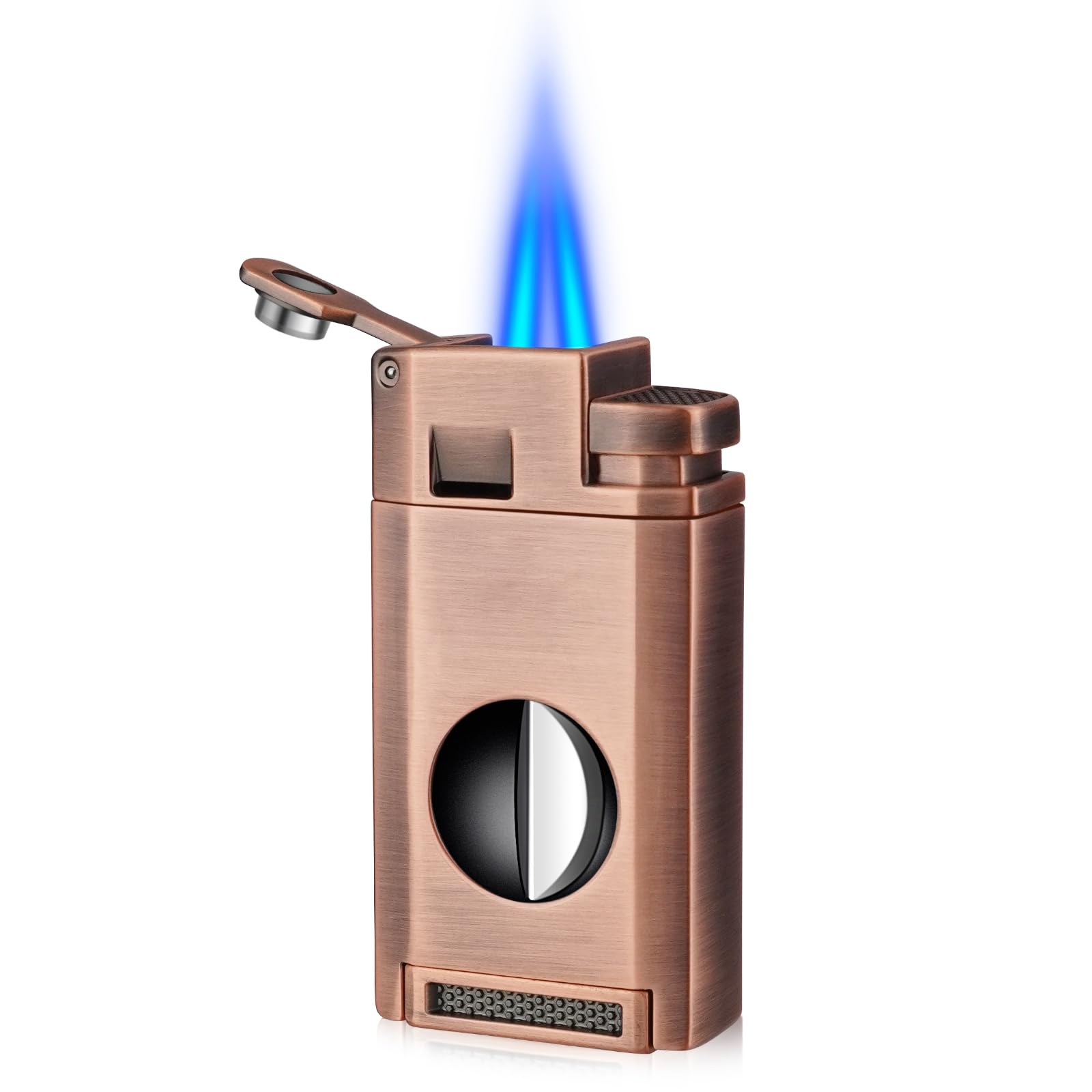 CGAPLUS 2 Jet Flame Cigar Lighter with Cigar Cutter, Windproof Torch Lighter, Butane Refillable, Rose