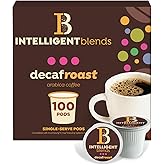Intelligent Blends Decaf Dark Roast Coffee Pods 100ct Keurig Compatible | 100% Arabica Coffee Single Serve Capsules &amp; Pods Compatible with Keurig K-Cup Coffee Makers