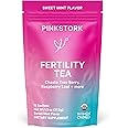 Pink Stork Organic Fertility Tea - Supports Conception for Her & Hormone Balance with Chaste Tree Berry (Vitex), Mint, and Red Raspberry Leaf - Hot or Iced - Caffeine Free - Sweet Mint, 15 Sachets