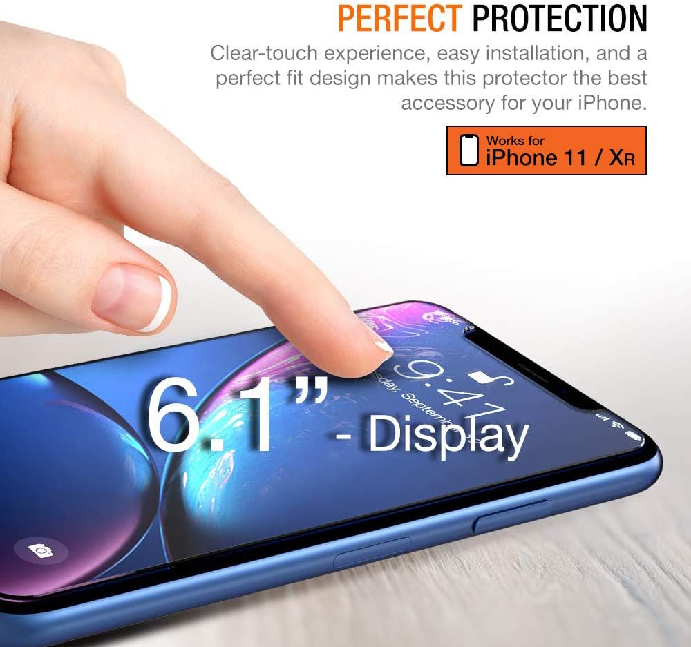 Trianium 3 Pack Glass Protector Compatible with iPhone 11 Screen Protector, iPhone XR Screen Protector Tempered Glass Film [6.1 Inch] HD Clarity 0.25mm with Installation Alignment Case Tray (3-Pack)