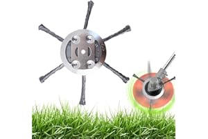 AprYew 6 inch Steel Wire Grass Trimmer Head,2025 New Steel Wire Grass Trimmer Replacement Head, Universal Brush Cutter Steel Head for Lawn Mower Tray, Weed Remover Tool, Inner Hole 5Mm (1, 6 Blades)