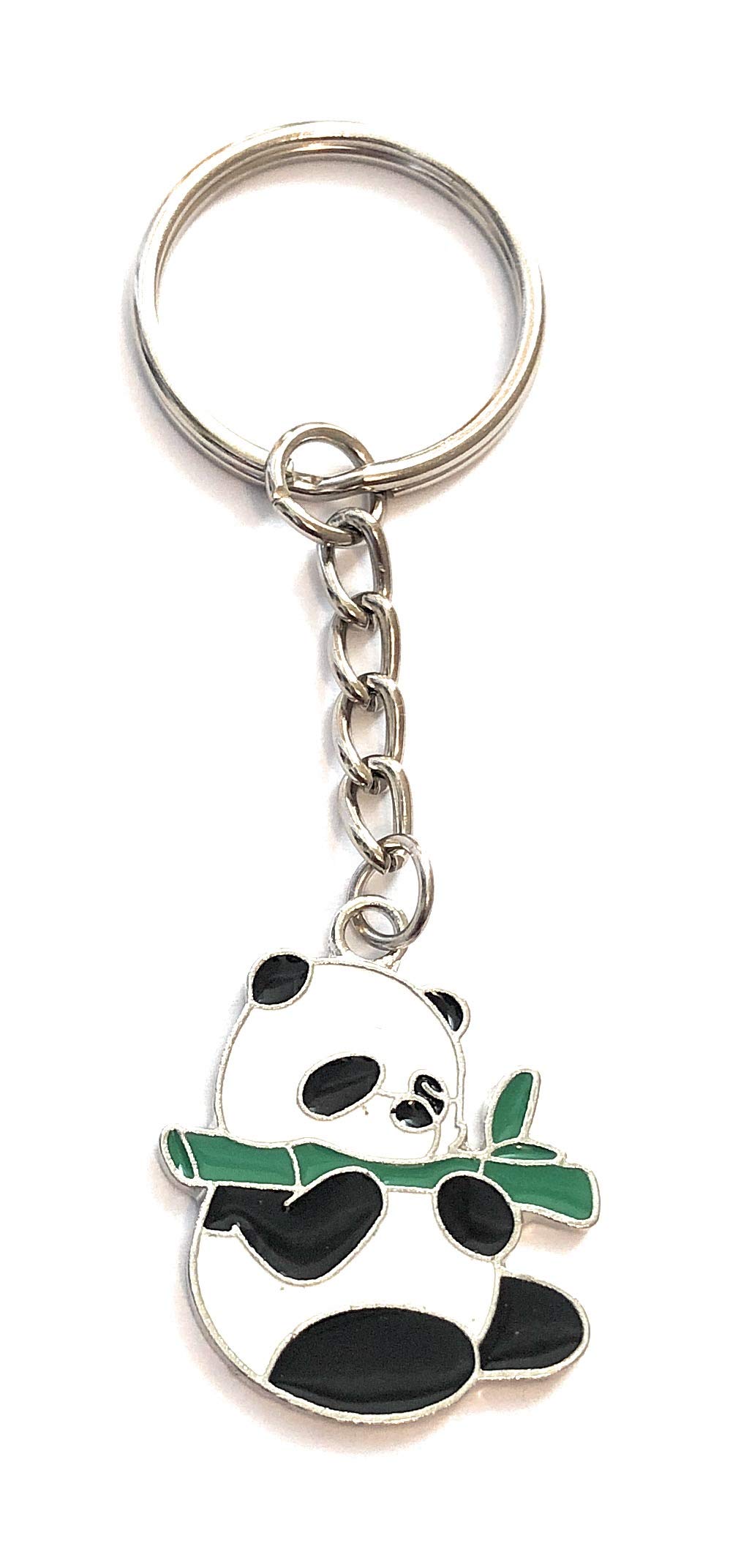 FizzyButton Gifts Panda Keyring Key Ring with Enamel Charm and Silver Tone Keychain