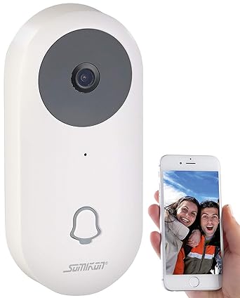 Somikon Klingel mit Kamera: WLAN-HD-Video-Türklingel mit App, Gegensprechen, 156°-Bildwinkel, Akku (WLAN-Türklingel-Kamera)