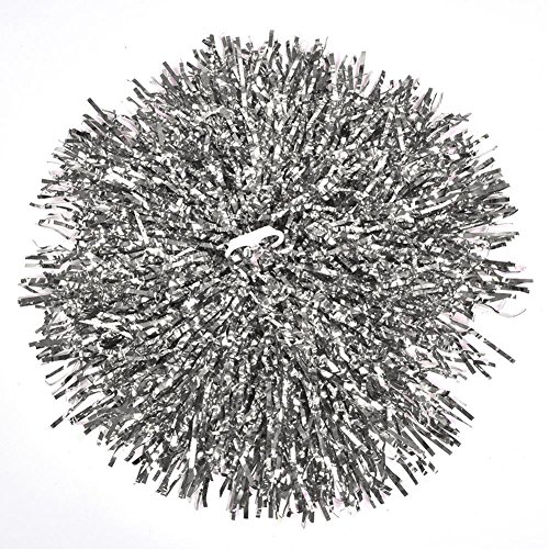 Eboxer 6 Pieces Cheerleader Pom Poms for Competition Dance Party, Cheerleading Pom Ball(Silver)