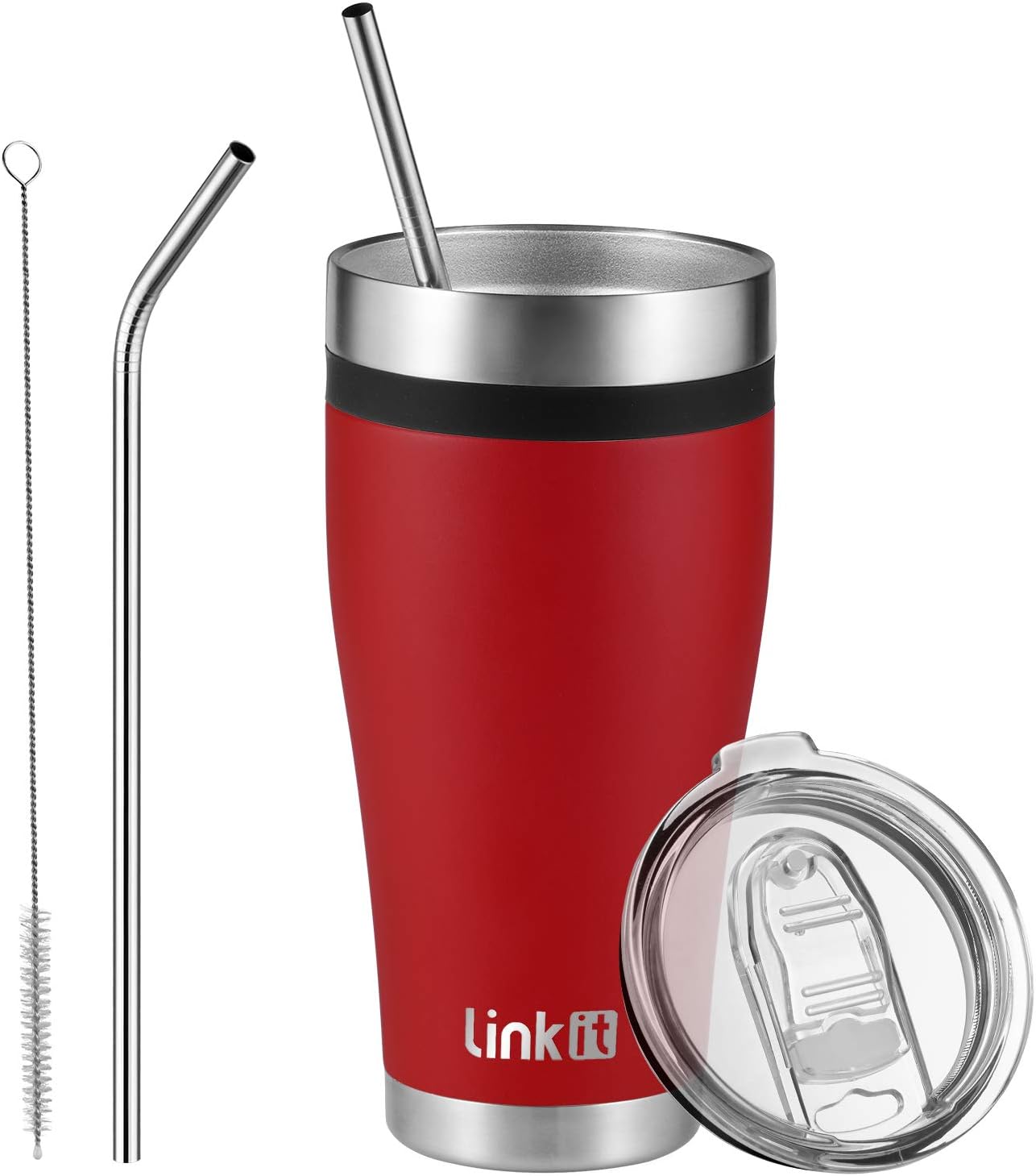 Linkit 30oz Tumbler Travel Mug with Lid & Straws Coffee