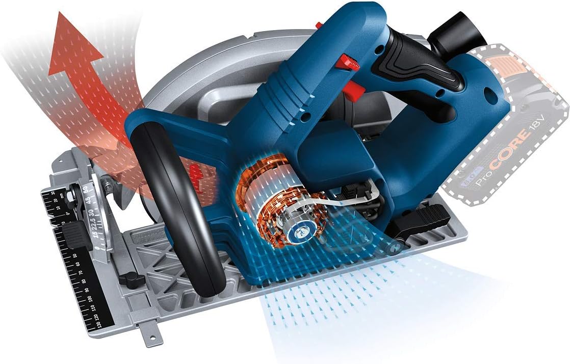 Bosch Professional 18V System BITURBO Cordless Circular Saw GKS 18V-68 C (incl. 1x Saw Blade, Parallel Guide, without battery/charger) - Image 5