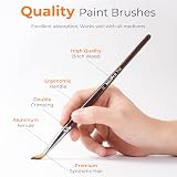 Nicpro 12Pcs Artist Paint Brush Set Premium Taklon Wood Handle view 2