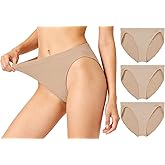 Tegmk 3Pcs Dance Nude Briefs Seamless Underwear for Women and Girls Gymnastics Ballet Beige Undergarments