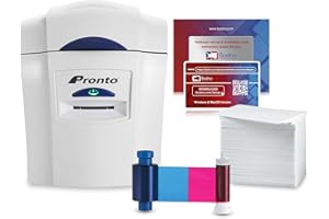 Bodno Magicard Pronto ID Card Printer & Complete Supplies Package ID Software - Bronze Edition