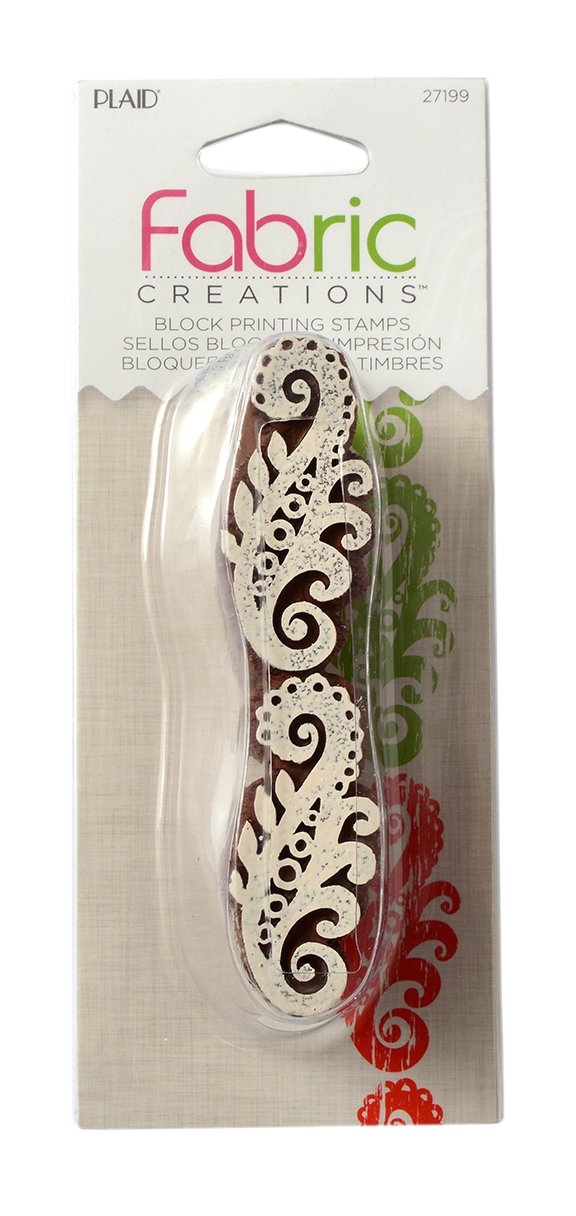Plaid Fabric Creations "Border Baroque Scroll" Stamp, Resin, Green, 8.8 x 2 cm