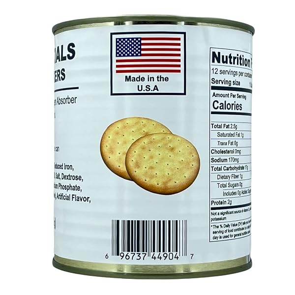 FUTURE ESSENTIAL SAILOR PILOT BREAD CRACKERS | SHIP’S BISCUIT | HARDTACK | EMERGENCY SURVIVAL FOOD | 30 YEARS SHELF LIFE | READY TO EAT #2.5 CAN SIZE (SINGLE CAN),12 SERVING PER CAN, MADE IN THE USA
