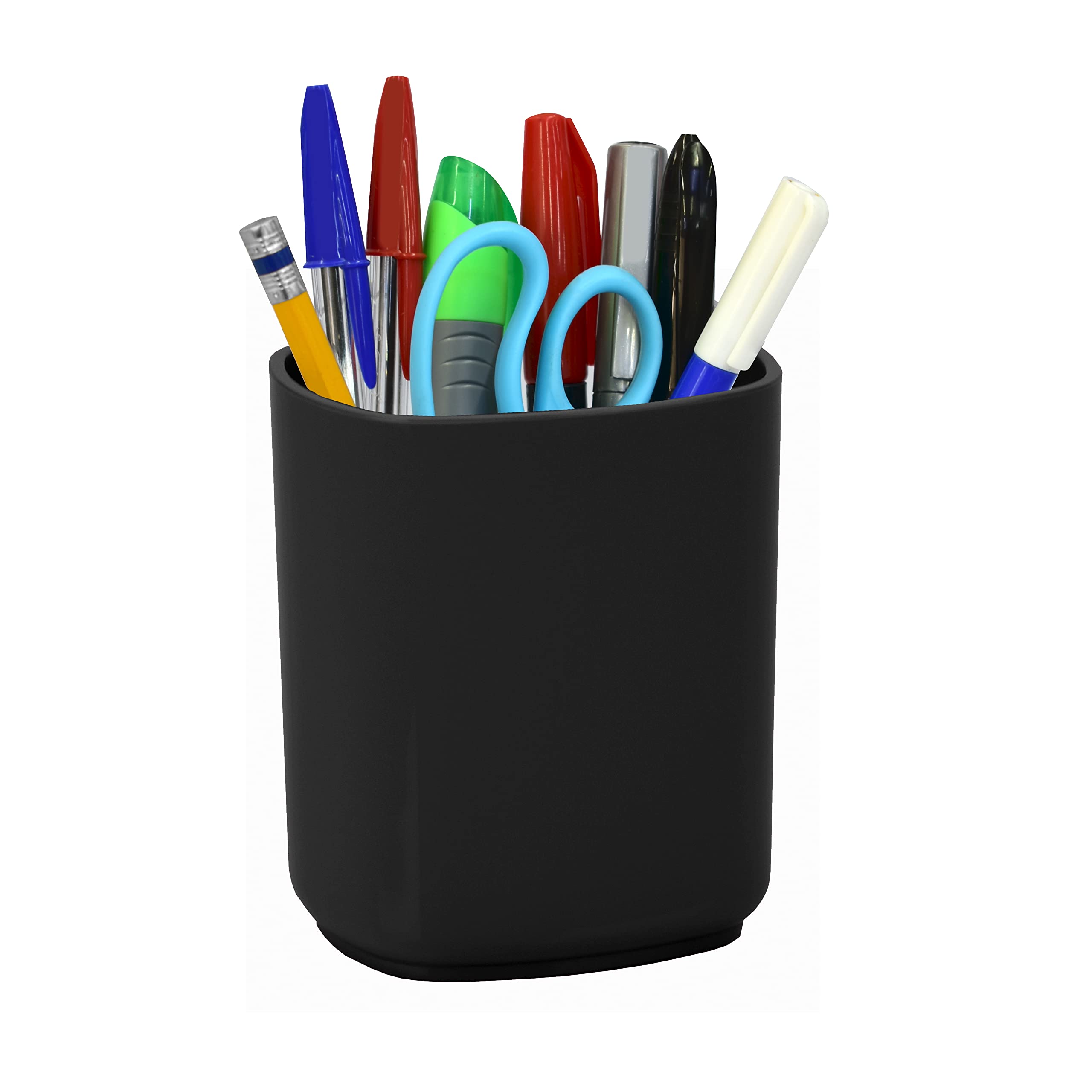 Acrimet Jumbo Pencil Holder, Pen Cup, Caddy Super-Sized Desktop Organizer for Students, Artists and Professionals (Plastic) (Black Color)