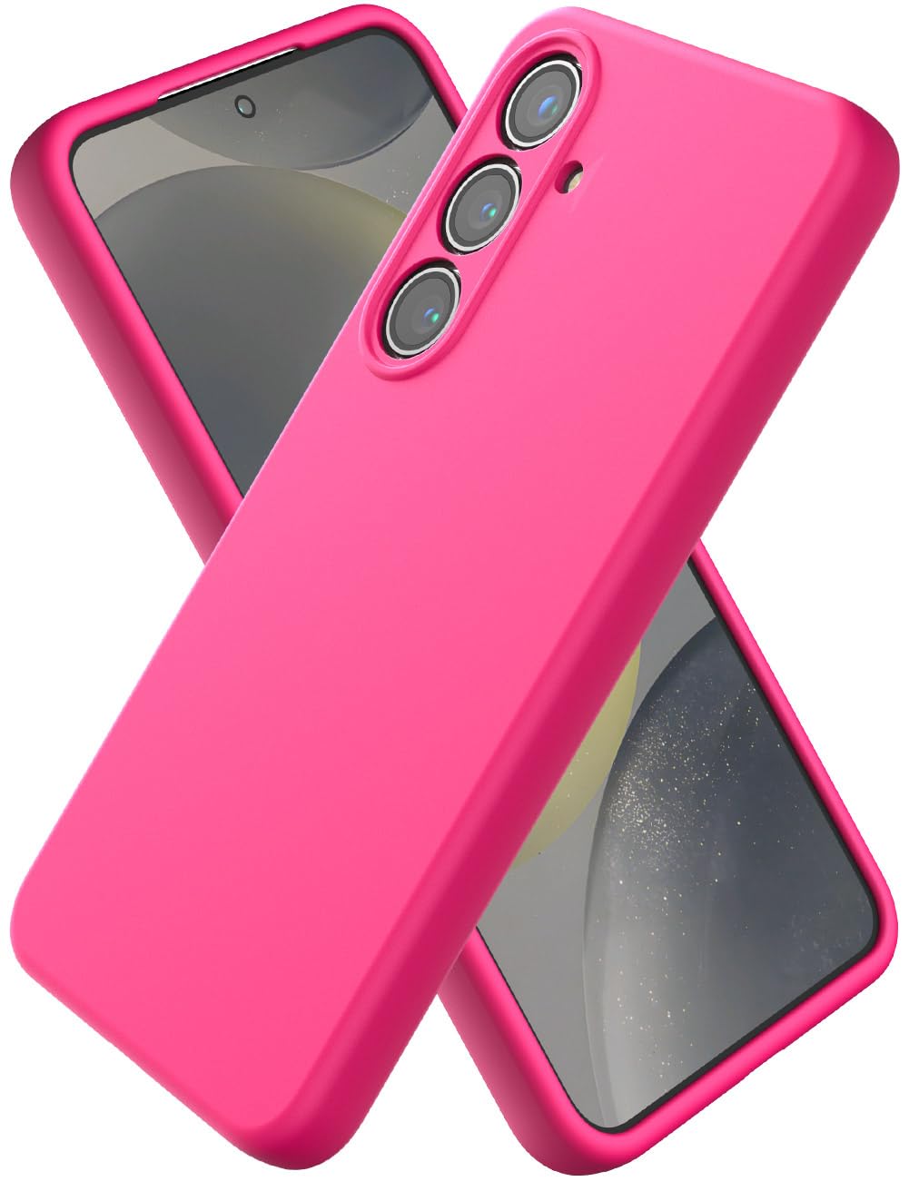 CUZMIGO Silicone Case for Samsung Galaxy S25 Plus, Soft Slim Liquid Silicone Phone Case with Anti-Scratch Microfiber Lining, Camera Cover Protection with Cute Color Variety, Hot Pink