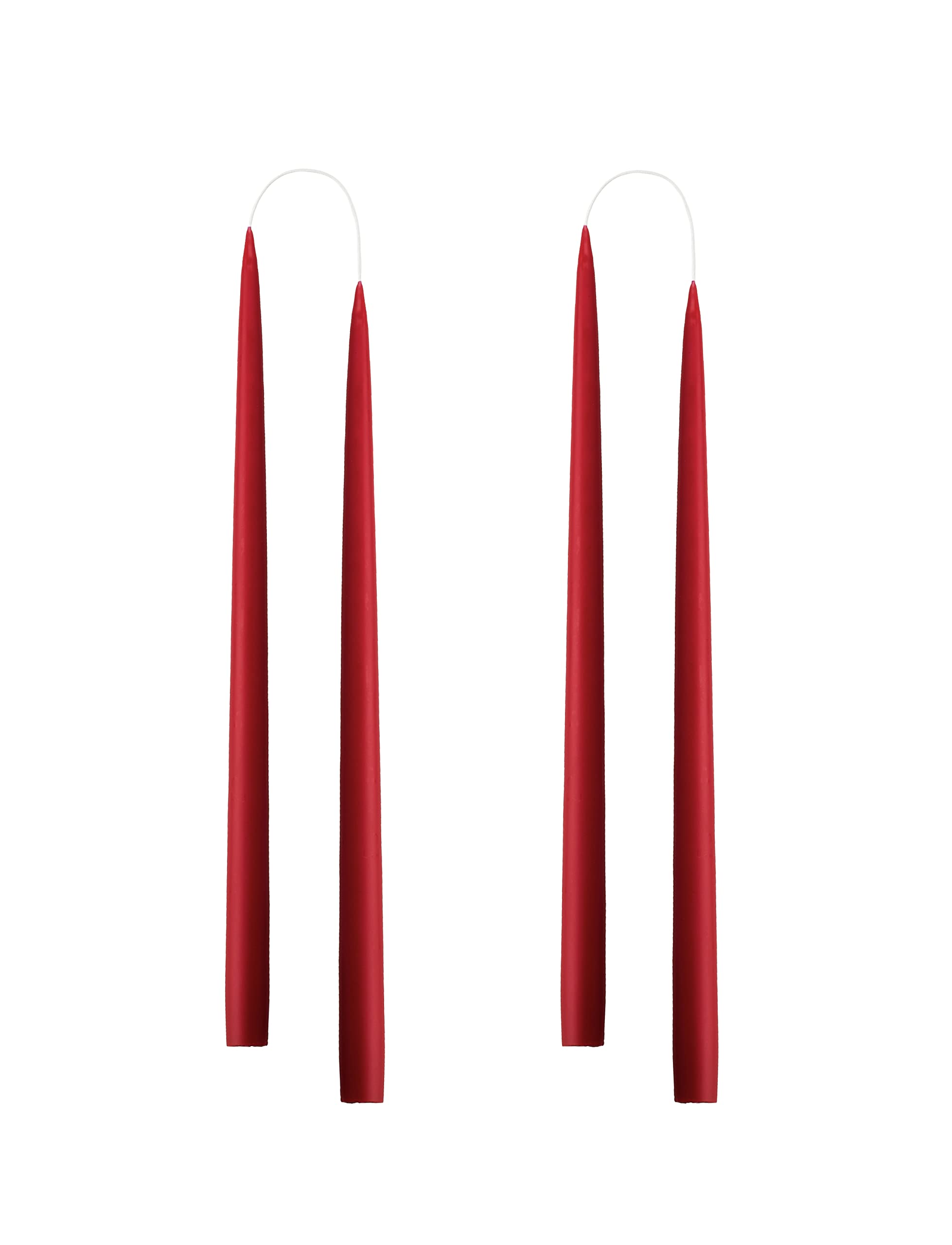Kunstindustrien® Tapered Candles, Made in Denmark, 42 Colours Available, Dripless & Smokeless Dinner Candles, Candles Long Burning 15 Hours, Unscented Candle Gift Set, 4pcs. 2.2 x 35cm (Dark Red) — image 1