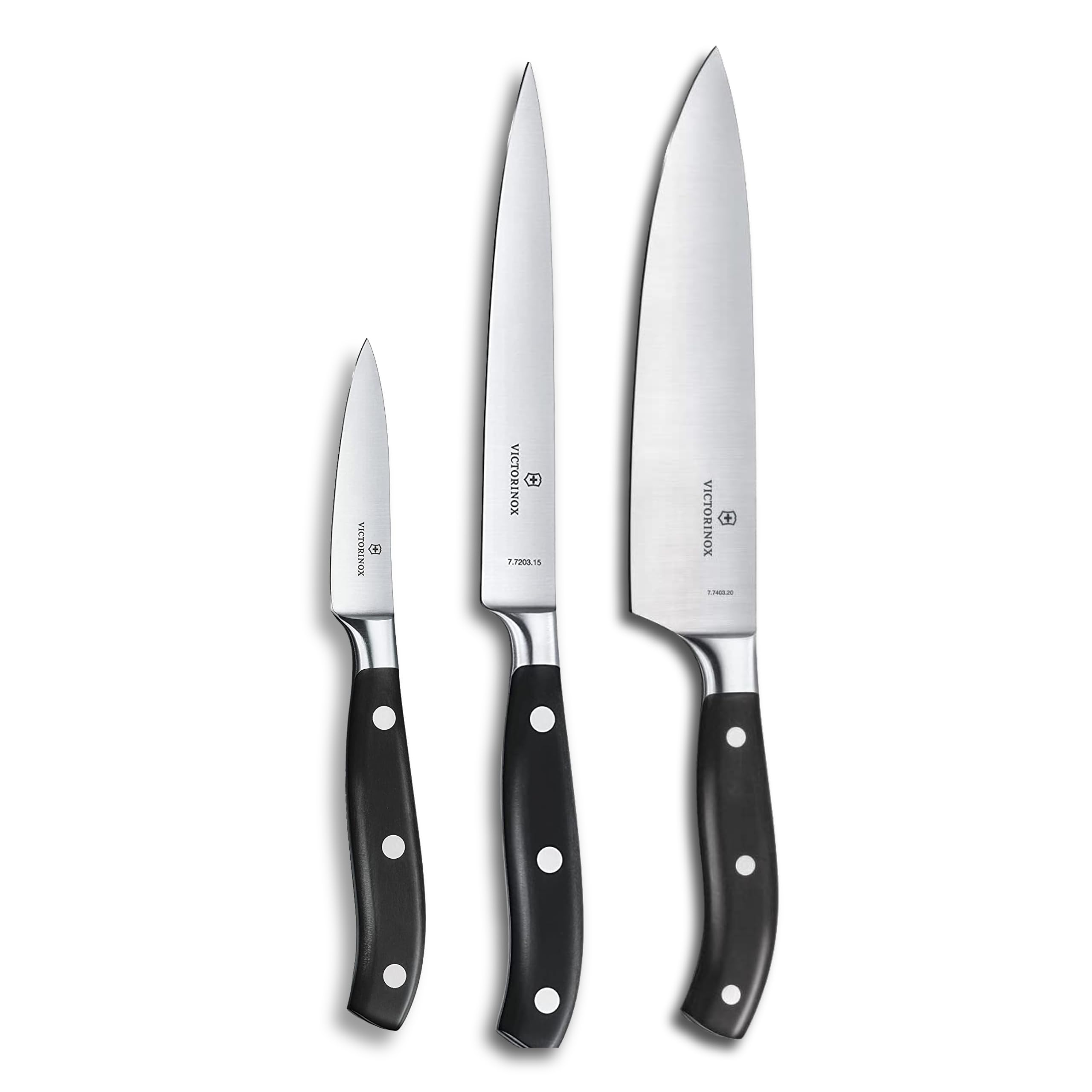 Victorinox, set di 3 coltelli da cucina Grand Maître in confezione regalo, per sfilettare, nero