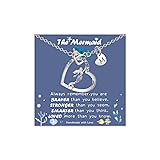 Cute Heart Letter Mermaid Necklace Initial Mermaid