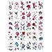 Flower Temporary Tattoo Stickers for Women, Kids, Men, Girls – 100+ Different Transfer Stickers, Fashion Fake Tattoos Waterproof, Tattoo Stickers with red pink rose, butterfly, heart