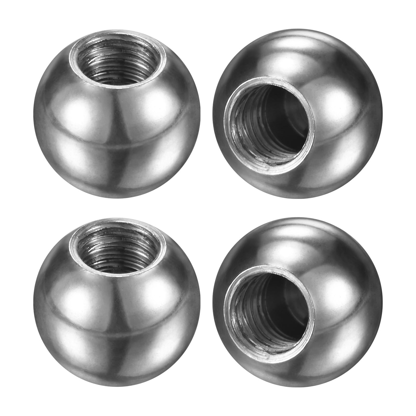 M METERXITY 4Pcs Threaded Ball Nut Knobs, M4x8mm 304 Stainless Steel Female Thread Ball Nut Cap for Lighting Fixtures/Machinery/DIY, Round Solid Screw Cap Cover [Silver]