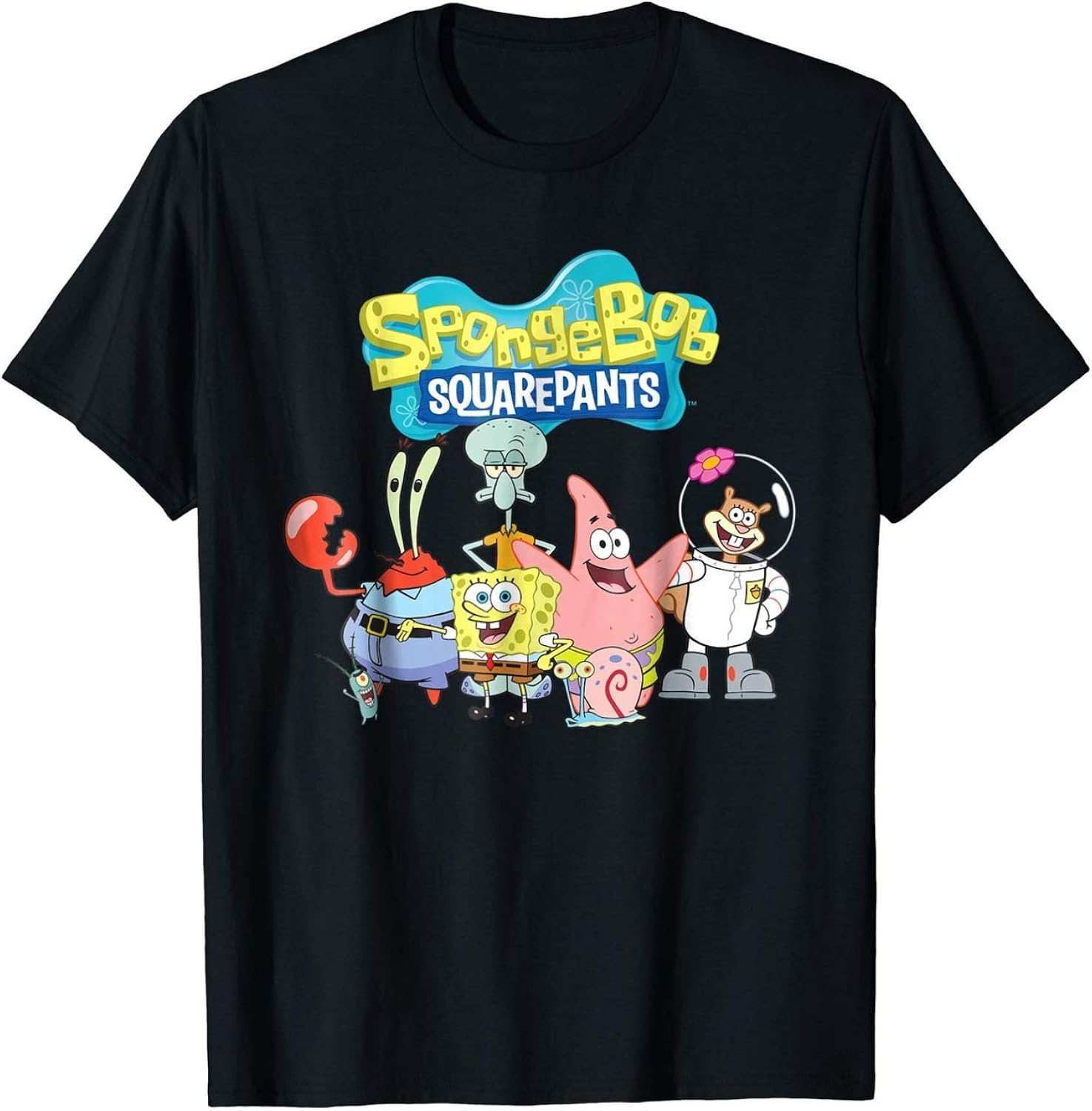 NR Spongebob Squarepants Friends TShirt Black Size Men's S5Xl Amazon