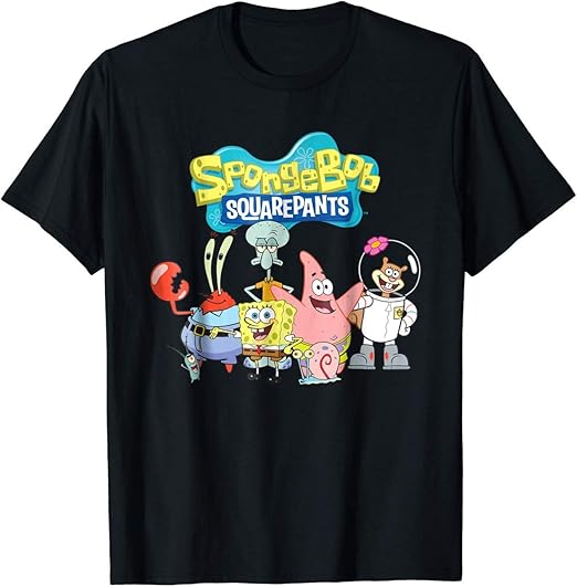NR Spongebob Squarepants Friends TShirt Black Size Men's S5Xl Amazon