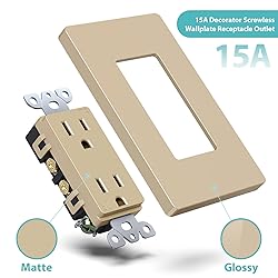 WEBANG Decorator Receptacle Outlet, Screwless Wall