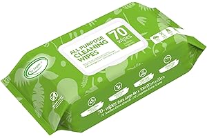 Air Jungles All Purpose Cleaning Wipes for Car, Home & Kitchen 70 Count, Extra Large 8" x 10" Heavy Duty for Kitchen, Bathroo