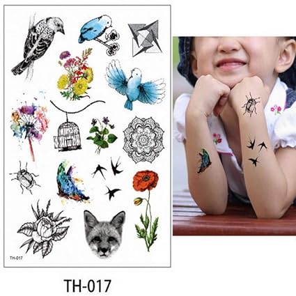 Handaxian 3pcs Femme Tatouage Hirondelle Oiseau Fleur