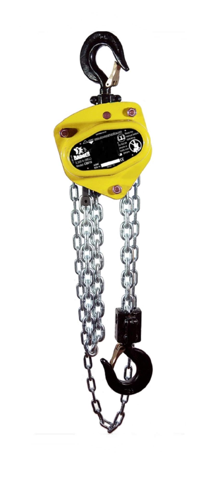 All Material Handling CB050-10-08 Badger Manual Chain Hoist, 5 Ton, 10' Lift, 08' Drop