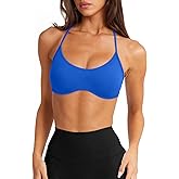 LASLULU Womens Sexy Y Back Sports Bra Padded Racerback Spaghetti Strap Workout Yoga Gym Athletic Bras Tops Bralettes