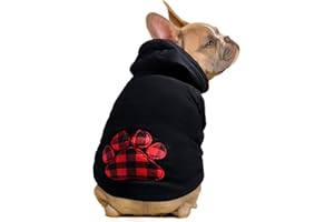 SAWMONG Dog Hoodie,Flannel Pet Hooded Sweater with Hat Puppy Pullover Sweater Shirt,Dog (Black,M)