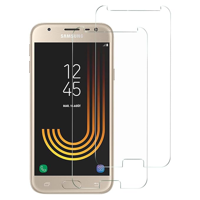 NEW'C Pack of 2, Screen protector for Samsung Galaxy J3 2017 Tempered