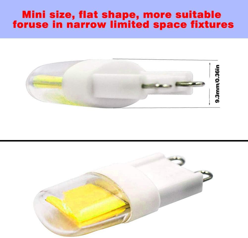 ZHENMING Flat G9 2W LED Bulb Cool White 6000K Compact Short 40mm Dimmable Equivalent 20W Halogen Lamps Light Bulbs 230V, 5 Pack - Image 3
