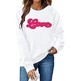 FAYALEQ Valentine's Day Sweatshirt Women: Love Heart Shirt Lover Gift Shirt I Love You More Shirt Romantic Tee Tops