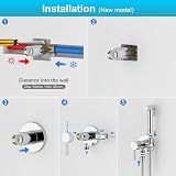 GRIFEMA Hand-Held Bidet Sprayer Solid Brass Shattaf with Wall Holder view 7