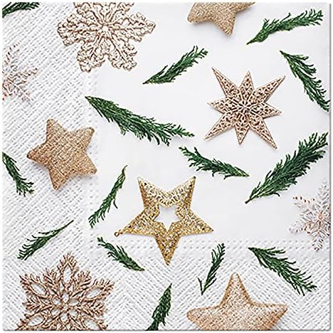 PAW Rustic Xmas Tissue Paper Napkins 33cm x 33cm - Pack of 20