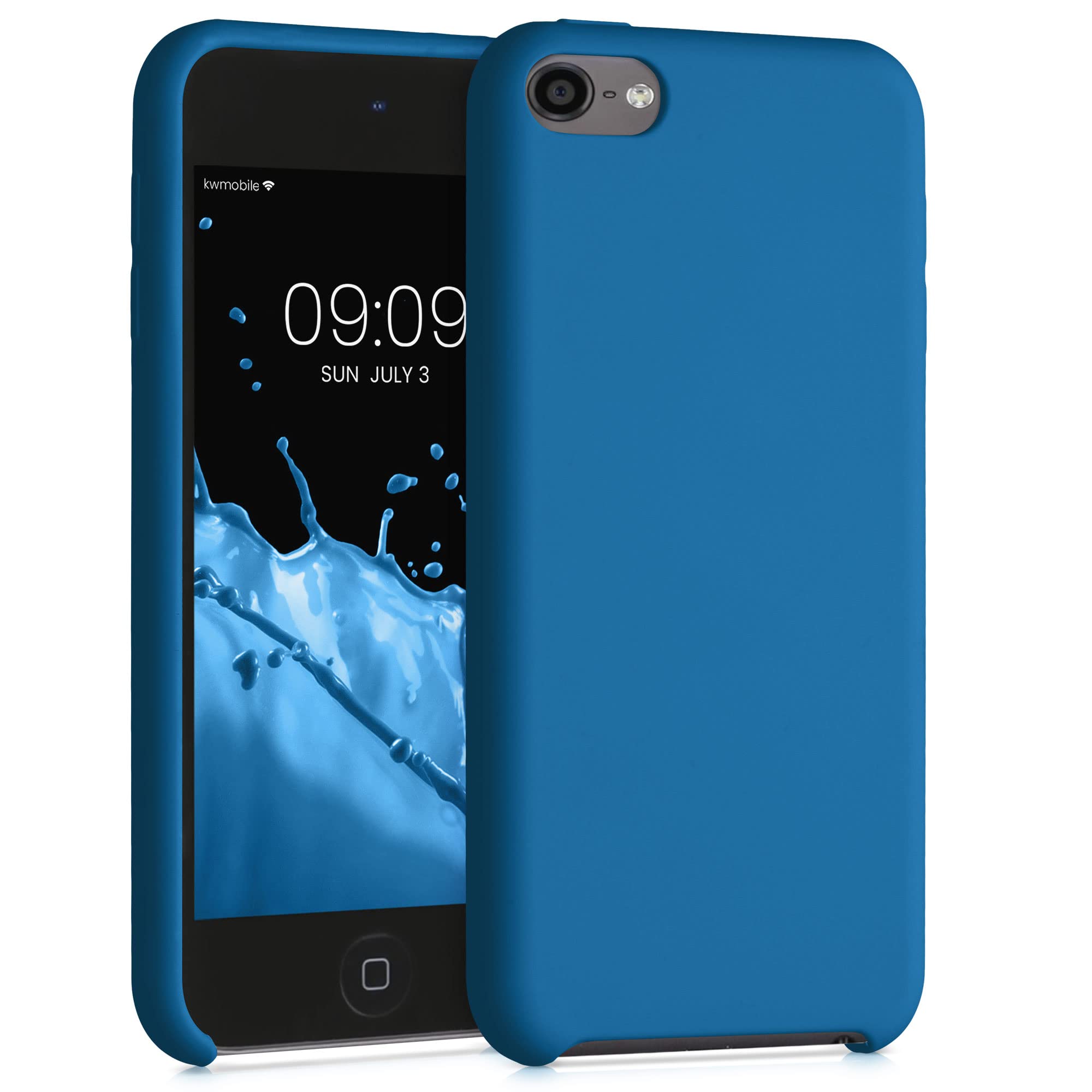 kwmobile TPU Silicone Case Compatible with Apple iPod Touch 6G / 7G (6th and 7th Generation) - Case Soft Flexible Protective Cover - Blue Reef