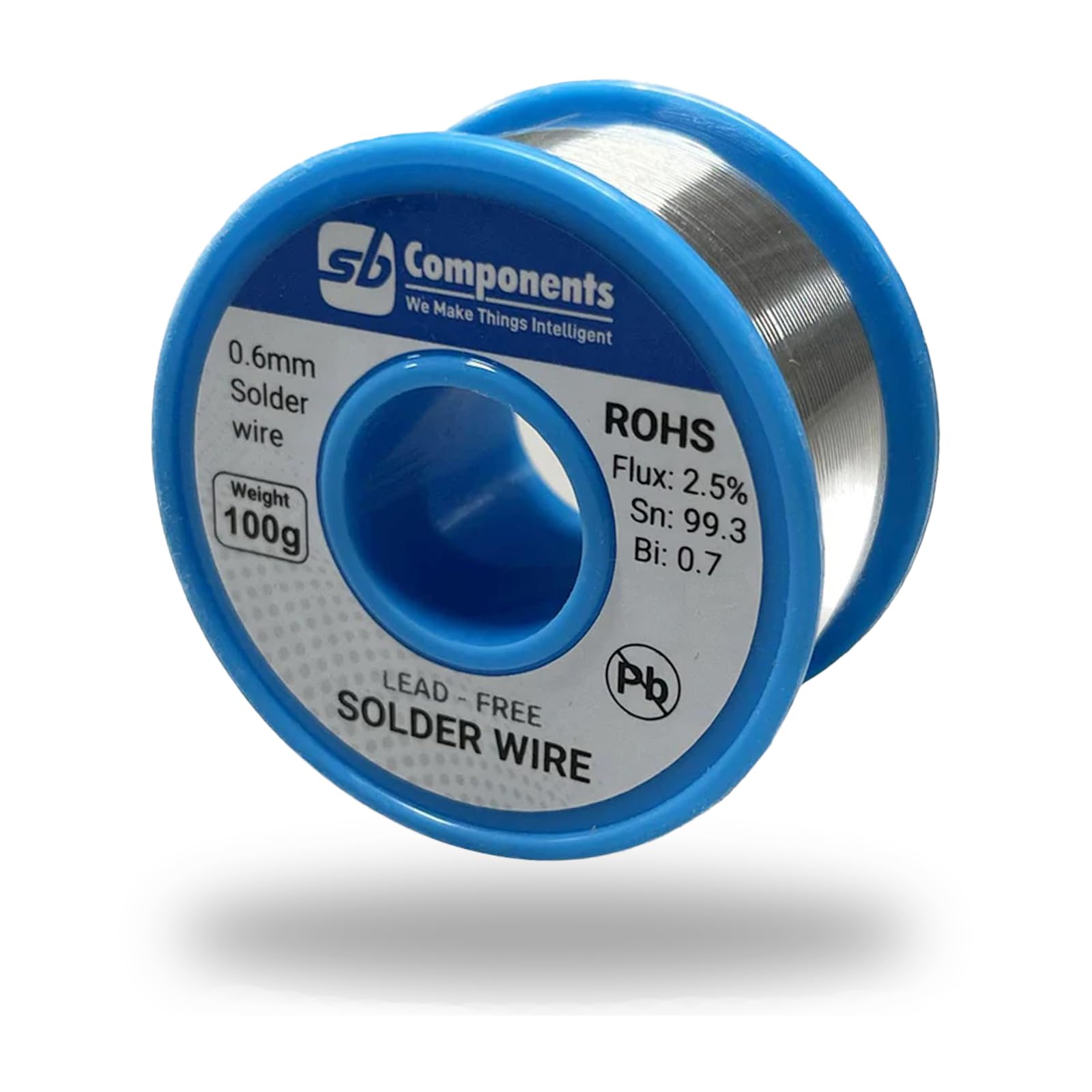 sb components Solder Wire Lead Free Sn99.3 Cu0.7 with Rosin Core for Electrical Soldering 0.6mm Lead Free Solder Wire (Weight 100g/3.52oz)