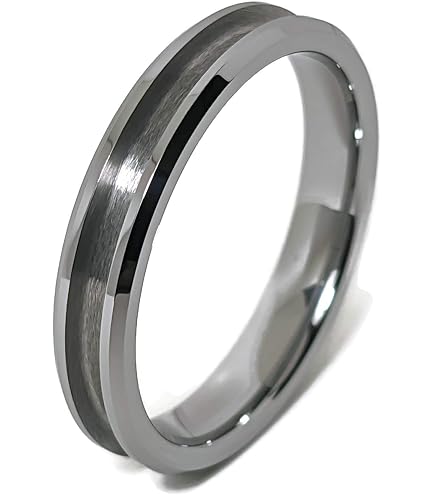 Wapiti Designs 8mm Silver Tungsten Ring Core Blank For Inlay Jewelry Making - Size 7.5