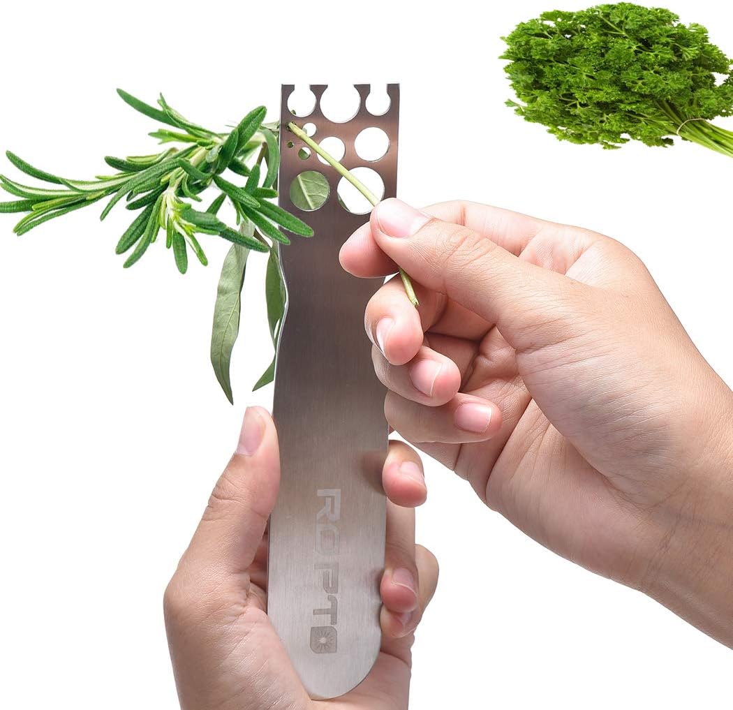 Stainless Steel Leaf Herb Stripper, LooseLeaf Kale, Chard, Collard Greens Kale Razor and Kitchen Herb Stripper: Kitchen & Dining