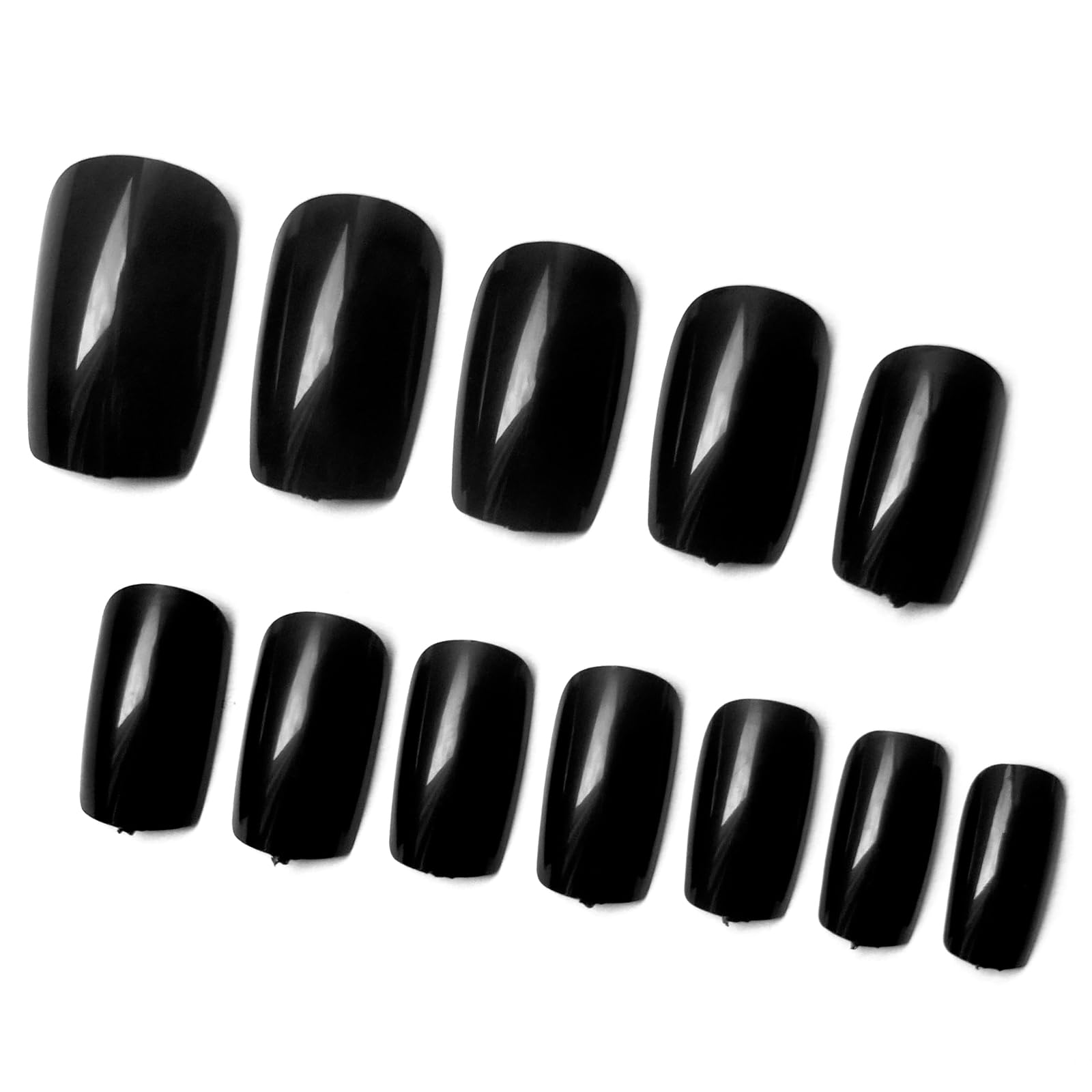 LoveOurHome 240pc Black Press on Nails Medium Square Fake Nails Press ons Square Nail Tips Gel False Nails Colored Presson Artificial Fingernails & Glue Adhesive Tabs Women Girls Manicure Decor - Image 7