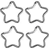 4Pcs Silver Carabiner Clip Star Shaped Climbing Buckle Aluminum Alloy Heavy Duty Keyring Hook for Camping Fishing Hiking Traveling Spring Loaded Carabiner Accessory and Keychain Carabiners Accessories