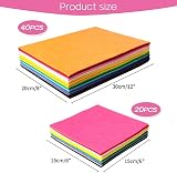 Koitoy 60Pcs Felt Sheets 40 Colors 20x30cm and 15x15cm DIY Fabric Craft view 3