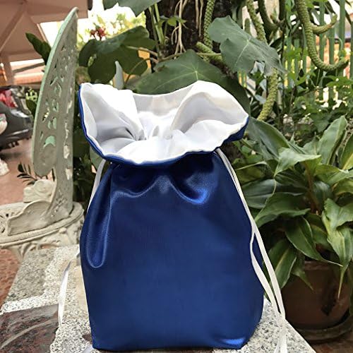 GaanZaLive36 The Memorialize Urn Funeral Ashes Bag Bathroom accessories set (Blue Satin, Large, 10.5 x 10 inches.)