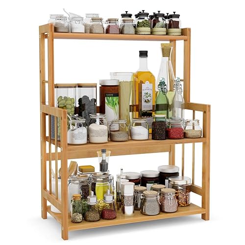 LITTLE TREE 3-Tier Spice Rack Organizer for Countertop, Bamboo